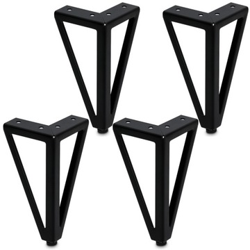 4 x NOGA NÓŻKA MEBLOWA CZARNA LOFT NÓŻKA DO SZAFKI NÓŻKA DO MEBLI H15CM