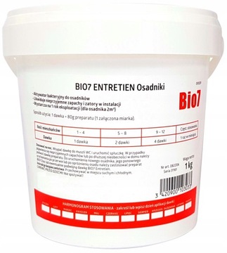 Bio7 Entretien 1 kg BAKTERIE osadniki na 1 ROK