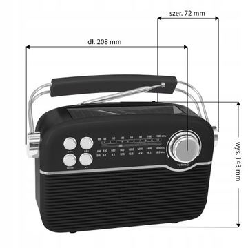 Радио MANTA RDI916 Solar Черный и серебристый