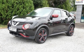 Nissan Juke I SUV Facelifting 1.2 DIG-T (Euro 6) 115KM 2016 Nissan Juke Kamera cof. Nawigacja, Grzane fotele, Tempomat, Tapicerka, alc