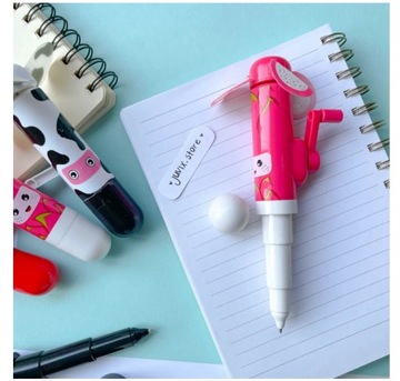 Ручка-вертушка для жаркой погоды. Забавная ручка с ветряной мельницей.