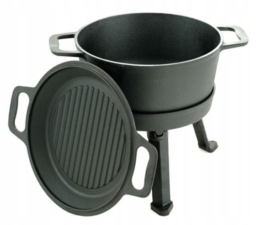 3в1 ОХОТНИЧЬЯ ЧУГУННАЯ ШАБАНКА, черная, венгерская, стоячая, 8 л, для Печонок