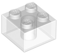 LEGO 3003 brick klocek 2x2 Trans-Clear 2szt.