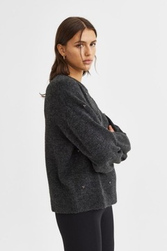 H&M SWETER WEŁNA KORALIKI XS OSTATNIA SZTUKA