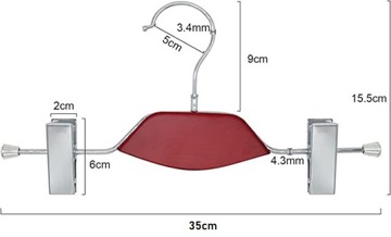 POLMART Wieszak do spodni DREWNO I CHROM 35 CM