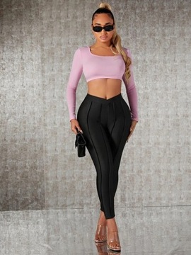 SHEIN LEGGINSY Z ASYMETRYCZNĄ TALIĄ M483