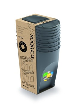 Набор корзин-контейнеров для сортировки мусора 4х35л