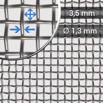 Siatka tkana nierdzewna 3,5x3,5/1,3 (0,5m2)