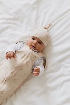 Otulacz dla niemowląt śpiworek Kokon + czapka First step 3-6,5 kg Sleepee