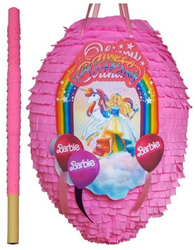 PINIATA BARBIE JEDNOROŻEC XL + KIJ