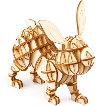 Robotime Drewniane Puzzle 3D – Królik do składania