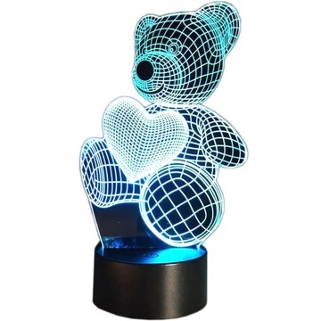 LAMPKA NOCNA LED RGB 3D DLA DZIECI LAMPA DO SYPIALNI BIURKO USB PILOT ZD98J