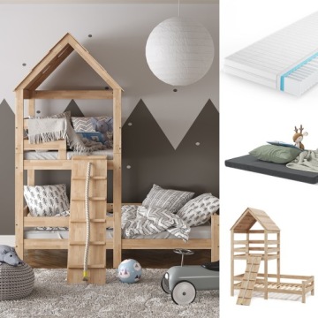 КРОВАТЬ TEDDY 200X90 ПРИРОДА С МАТРАСОМ VITALISPA