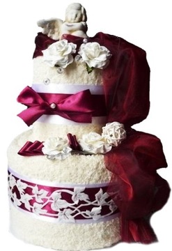 TORT z 2 RĘCZNIKÓW Prezent na Ślub Rocznicę Ślubu