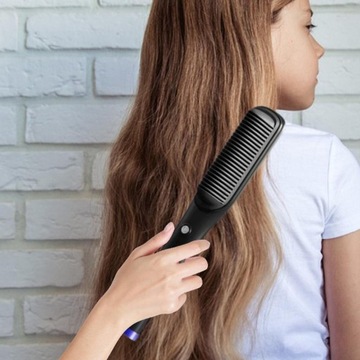 Щетка для салонного выпрямления волос Многофункциональный мини-выпрямитель, черный