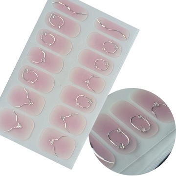 Гелевые наклейки для ногтей, таких как гибридные мраморные обнаженные серебряные стразы