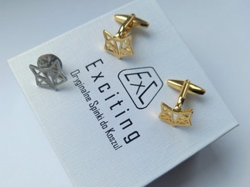 Запонки серебристо-темно-синего цвета EXC02316