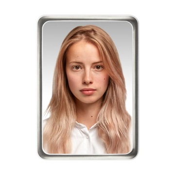 ZDJĘCIE NAGROBKOWE PROSTOKĄT KOLOR SREBRNA RAMKA 9x12