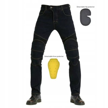 SPODNIE MOTOCYKLOWE BOJÓWKI MĘSKIE JEANSY KEVLAR