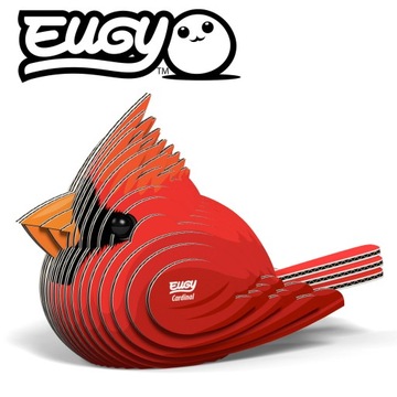 Ptak Kardynał Szkarłatny Eugy Eko Układanka 3D 6+