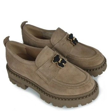 CHEBELLO 4241 МОКАСИНЫ С ДЕКОРАЦИЕЙ ИЗ КОЖИ ЗАМШИ БЕЖЕВЫЙ 38