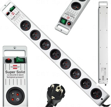SUPER SOLID POWER STRIP 8 РОЗЕТОК КАБЕЛЬ 2,5 м ПЕРЕКЛЮЧАТЕЛЬ ПЕРЕКЛЮЧАТЕЛЬ ПРЕДОХРАНИТЕЛЬ 16A