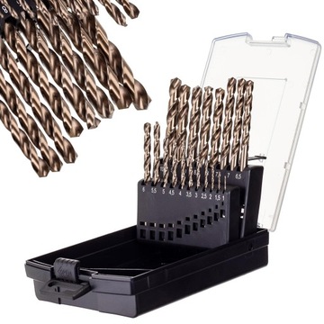 WIERTŁA do METALU HSS-Co kobaltowe 1-10mm 19el
