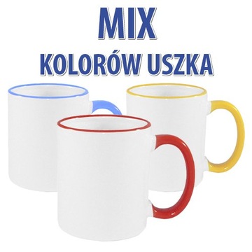 144 sztuki Kubków MIX Kolorów Uszka Sublimacja