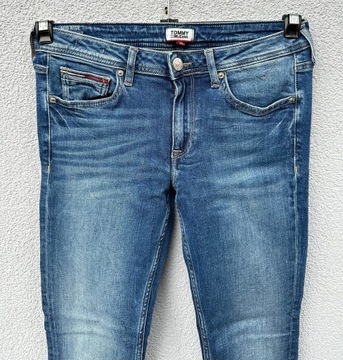 Tommy Hilfiger Jeans W27 L32 granatowe spodnie jeansowe damskie proste