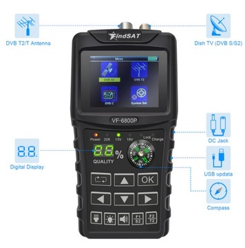 Комбинированный измеритель FindSAT VF-6800 PRO LINBOX WS-6944P DVB-S/S2/T/T2/C2