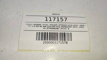 MODUL ŘÍZENÍ KLIMATIZACE NISSAN PULSAR C13 EU 277603ZL0B 27760 3ZL0B