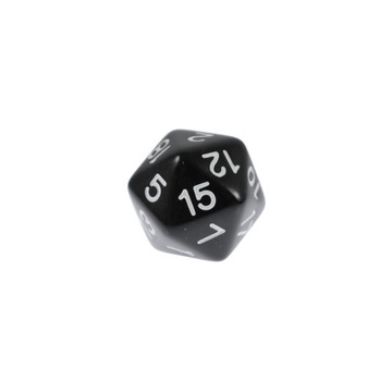KOSTKA RPG CZARNA KOŚĆ DWUDZIESTOŚCIENNA K20