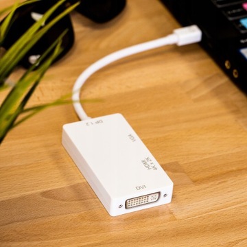 AUDA Adapter mini DisplayPort DP do HDMI VGA DVI