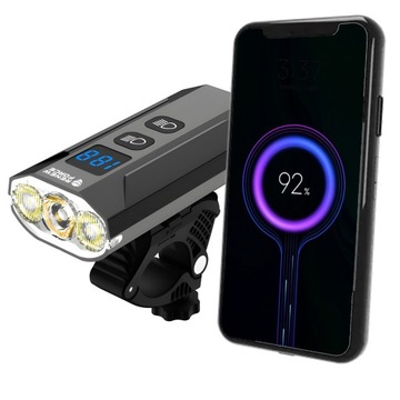 Мощная лампа BIKE Светодиодный фонарь спереди + сзади 1000 лм Фонарик 5400 мАч BIKE