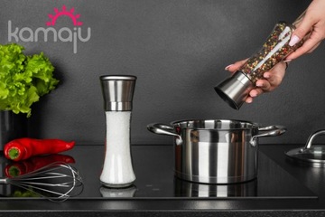 КЕРАМИЧЕСКАЯ МЕЛЬКА ДЛЯ ИЗМЕЛЬЧЕНИЯ СОЛИ И ПЕРЦА СПЕЦИЙ 210мл INOX 2шт + МЕШОК