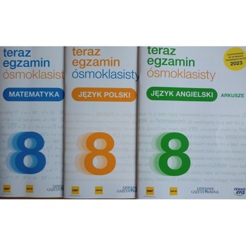 Egzamin ósmoklasisty 2023 zestaw: Matematyka Jęz. Polski, Jęz. Angielski