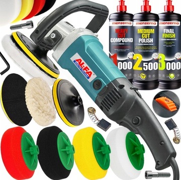 POLERKA SAMOCHODOWA SZLIFIERKA+ 4x GĄBKA+ MENZERNA