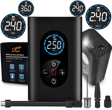 ELEKTRYCZNA POMPKA ROWEROWA SAMOCHODOWA POWERBANK USB KOŃCÓWKI DO POMPOWANI