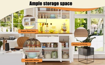 High Kitchen Shipboard, веб -сайт с регулируемыми полками, светодиодное освещение