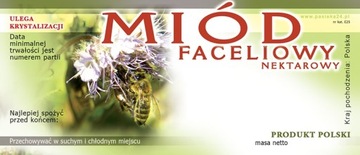 Paczka etykiet na miód faceliowy 116x50 (100szt)