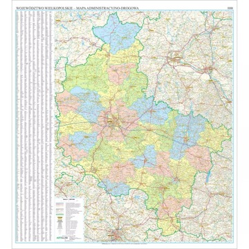 Województwo wielkopolskie mapa ścienna arkusz papi