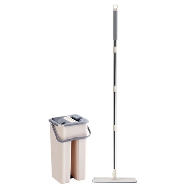 ПЛОСКАЯ ШВАБРА С ПРУЖИНОЙ И ДВУХКАМЕРНЫМ ВЕДРОМ ДЛЯ ПОЛА КОМПЛЕКТ 072/0611