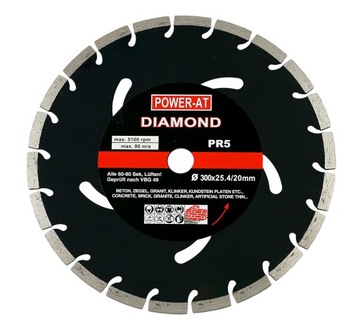 TARCZA DIAMENTOWA SEGMENT BETON KOSTKI 300x32 mm POWER-AT