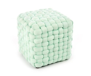 Pufa RUBIK tkana 35x35 ZIELONA tkanina HALMAR