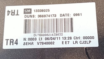 RADIÁTOR 13338025 EVROPA OPEL ASTRA J