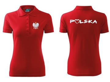 Koszulka Polo KIBICA POLSKA ORZEŁEK damska XXL