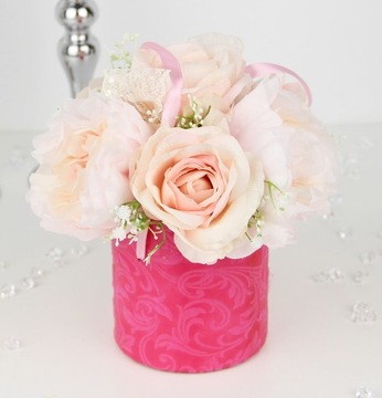 Букет в супер РОЗОВОЙ коробке, цветы POWDER LUX