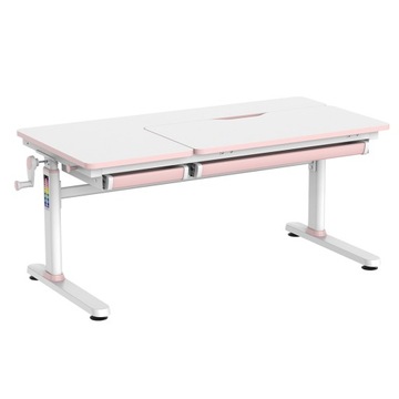 Biurko regulowane Spacetronik XD 120x60 Biało różowe ergonomiczne dziecięce