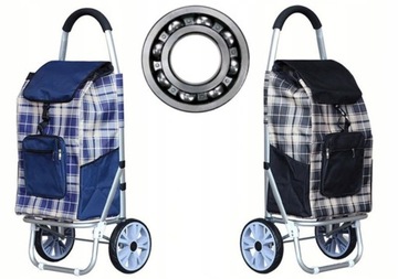 Прочная покупательская тележка Alugo с большими колесами на шарикоподшипниках.