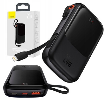 BASEUS POWER BANK 10000mAh 20W + kabel USB-C 3A